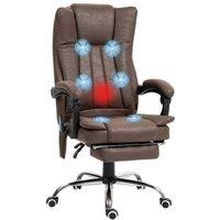 Ergonomic Reclining Massage Office Chair with Footrest - Microfibre, Adjustable Height, Heated Vibration, 120kg Capacity