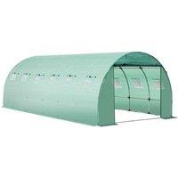 2010ft Walk-In Tunnel Greenhouse Cover - Heavy-Duty PE, Roll-Up Windows & Door, Weatherproof Plant Storage