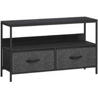 Contemporary Steel Frame TV Stand Cabinet with Foldable Storage Drawers - 47" Media Unit