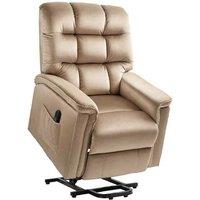 Velvet Electric Lift Recliner Chair - Plush Upholstery, Power Lift, 135kg Capacity