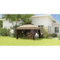 3x3m Pop-Up Gazebo with Netting & Carry Bag - Weather-Resistant Outdoor Shelter, Adjustable Height, Beige