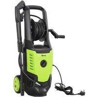 2200W Jet Washer - Outdoor Patio & Garden Cleaning Accessory - Black, 170 Bar, Hose & Reel