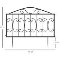 224cm Metal Decorative Garden Fence - Durable Outdoor Landscape Barrier