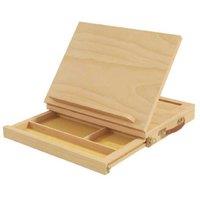 Solid Beechwood Folding Table Easel with Storage - Compact Living Room Display Stand