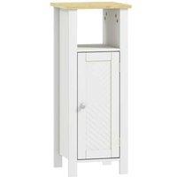 Slim Freestanding Bathroom Storage Cabinet - White MDF - 80cm Space-Saving Modern Shelf