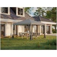 3x3m Pop-Up Gazebo with Mesh Sides & Carry Bag - Weather-Resistant Metal Frame, Light Grey