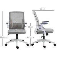 Ergonomic Grey Mesh Office Chair - Adjustable Height, Lumbar Support, Flip-Up Arms, Swivel