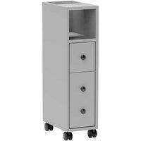 Slimline Freestanding Bathroom Storage Cabinet - Grey Particle Board, Space-Saving Modern Design, 68.5cm