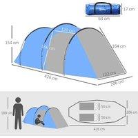 Waterproof 2-3 Man Tunnel Camping Tent with Porch & Vents - Family Shelter, Lightweight Polyester