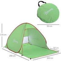 Outdoor Pop-Up Garden Shelter Tent - 2-3 Person UV Sun Shade, Green, Durable Polyester