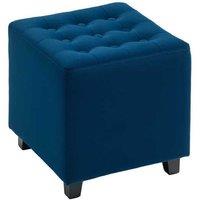 Velvet-Feel Square Ottoman Footstool - Compact, Lightweight, Plush Seating