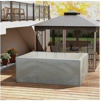 Large Weather-Resistant Polyethylene Patio Furniture Cover - 235x190x90cm, Heavy Duty, UV Resistant, Grey