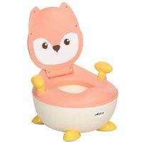 Baby Potty Toilet with Splash Guard & Handles - Anti-Tip, Non-Slip Base, Pink Fox Design, 40kg Capacity