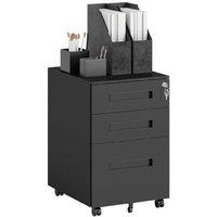 Lockable Metal 3-Drawer Under Desk Filing Cabinet - Space-Saving Office Storage