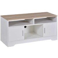 Contemporary TV Stand with Storage Cabinets & Open Shelf - Particle Board - Fits up to 42" TVs - Modern Living Room Furniture