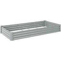 240 x 120cm Galvanised Steel Raised Garden Planter - Durable Open-Bottom Bed