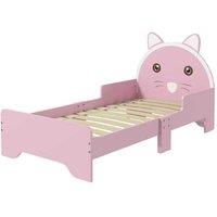 Toddler Cat Cot Bed - Pink, MDF, Guardrails, 1437472cm - Age 3-6, Compact Nursery Furniture