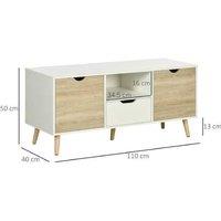 Contemporary TV Stand Cabinet for up to 50" - Wood-Effect, Storage Drawers & Cupboards, Modern Living Room Furniture