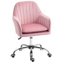 Velvet-Feel Ergonomic Office Chair with Adjustable Height & Padded Seat - HOMCOM