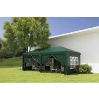 3x6m Pop-Up Wedding Gazebo - Weather-Resistant Steel Frame, Sides & Windows, Portable Bag - Green