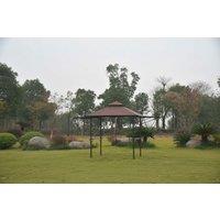 250cm x 150cm Waterproof Metal BBQ Shelter Awning - Modern Coffee Outdoor Canopy