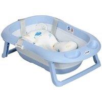 Foldable Baby Bathtub with Non-Slip Legs & Cushion - Ages 0-6, Safe & Portable Bath Toy
