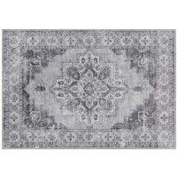 Vintage Floral Washable Area Rug - Non-Slip Flannel Carpet for Living Room & Bedroom