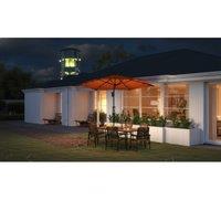 3m Cantilever Garden Parasol Umbrella with Solar LED Lights - Weather-Resistant Outdoor Shade
