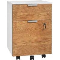 Wood Effect Lockable Filing Cabinet - 2 Drawer, Compact Office Storage