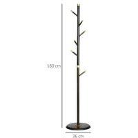 Bamboo Freestanding Coat Rack - 6 Hooks - Modern Hallway Storage Stand