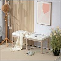 Vintage French Style Bed End Bench - Cream White, Solid Wood Frame, Padded Seat, 220kg Capacity