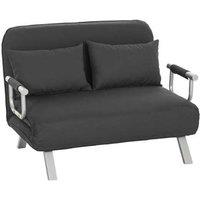 Faux Suede 2-Seater Click-Clack Sofa Bed - Modern Convertible Recliner