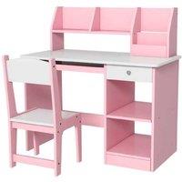 Children's Ergonomic Study Desk & Chair Set - MDF, Rounded Edges, Ages 5-8, 2 Colours