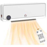 Wall Mounted Electric Heater - 2000W, 3 Modes, LED Panel & Remote Control - White