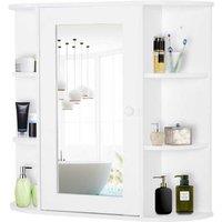Modern MDF Mirror Cabinet - Wall Mount Bathroom Storage, Single Door, Water-Resistant