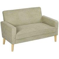Velvet Two-Seater Sofa - Modern Tufted Settee with Wooden Legs