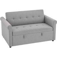 Grey Velvet 2-Seater Sofa Bed - Modern Convertible Recliner