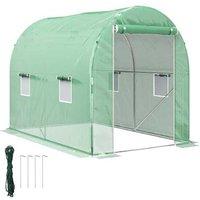 Walk-In Tunnel Greenhouse Storage Shed - Galvanised Steel Frame, Weatherproof PVC Cover, Spacious Walk-In Design