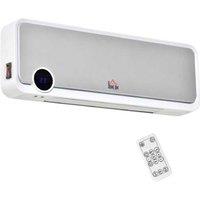 Wall Ceramic Heater with Remote, Timer & Digital Display - 2000W, Adjustable Thermostat, White