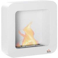 Wall Mounted Bioethanol Fireplace - 1L Clean-Burning Modern Heater in White