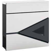 Steel Lockable Post Box - Weatherproof Outdoor Mail Storage - Silver Metal, Dual Locks, A4 Capacity