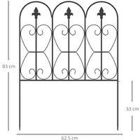 307cm Weather-Resistant Metal Decorative Garden Fence - Outdoor Ornament & Patio Accessory
