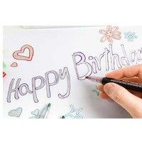 Double Line Glitter Marker Pens - Silver Outline, Durable Plastic, Multi-Colour Art Set for DIY & Crafts