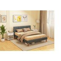 Ottoman Divan Bed Frame with Storage, Linen Upholstery - King