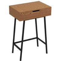 Wood Effect Vanity Desk with Flip Mirror - 16 Storage Slots, Compact Industrial Dressing Table