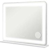 LED Vanity Mirror - 3 Light Modes, USB Charging, 10X Magnifier, Touch Control - Modern White Finish