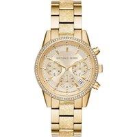 Michael Kors Women's Gold-Tone Quartz Chronograph Watch, 37mm, Water Resistant