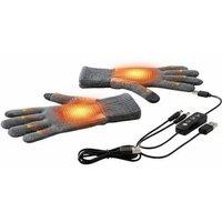 Unisex Black USB Heated Touchscreen Knitted Gloves with 3 Levels and Double-Sided Warming