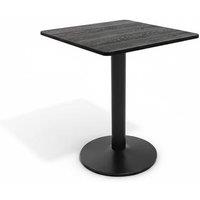 Sleek Black Square Table with Sturdy Metal Base - Modern & Space-Saving Design