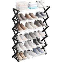 Foldable Multi-Tier Metal Shoe Rack with 6 Shelves